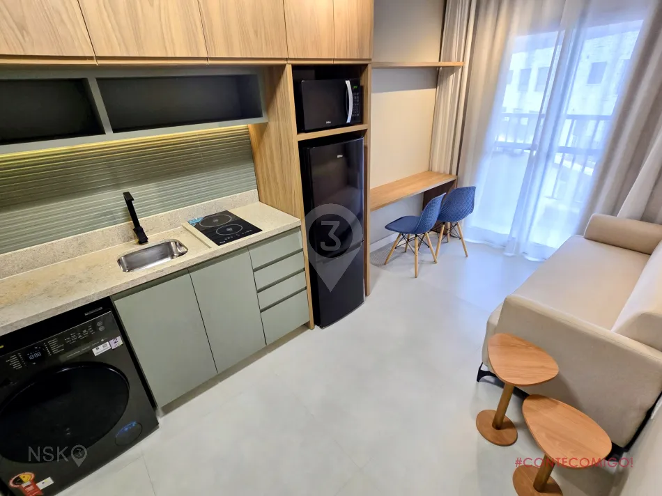 Apartamento com 1 Quarto para Locação, 27 m² por R$ 4.300,00